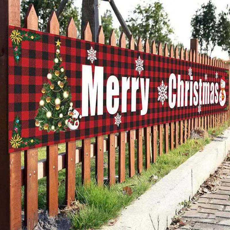 Festlicher Weihnachtszauber: Dekorativer 'Merry Christmas'-Banner für Ihren Gartenzaun - Dein Shop - dauerhaft günstig!