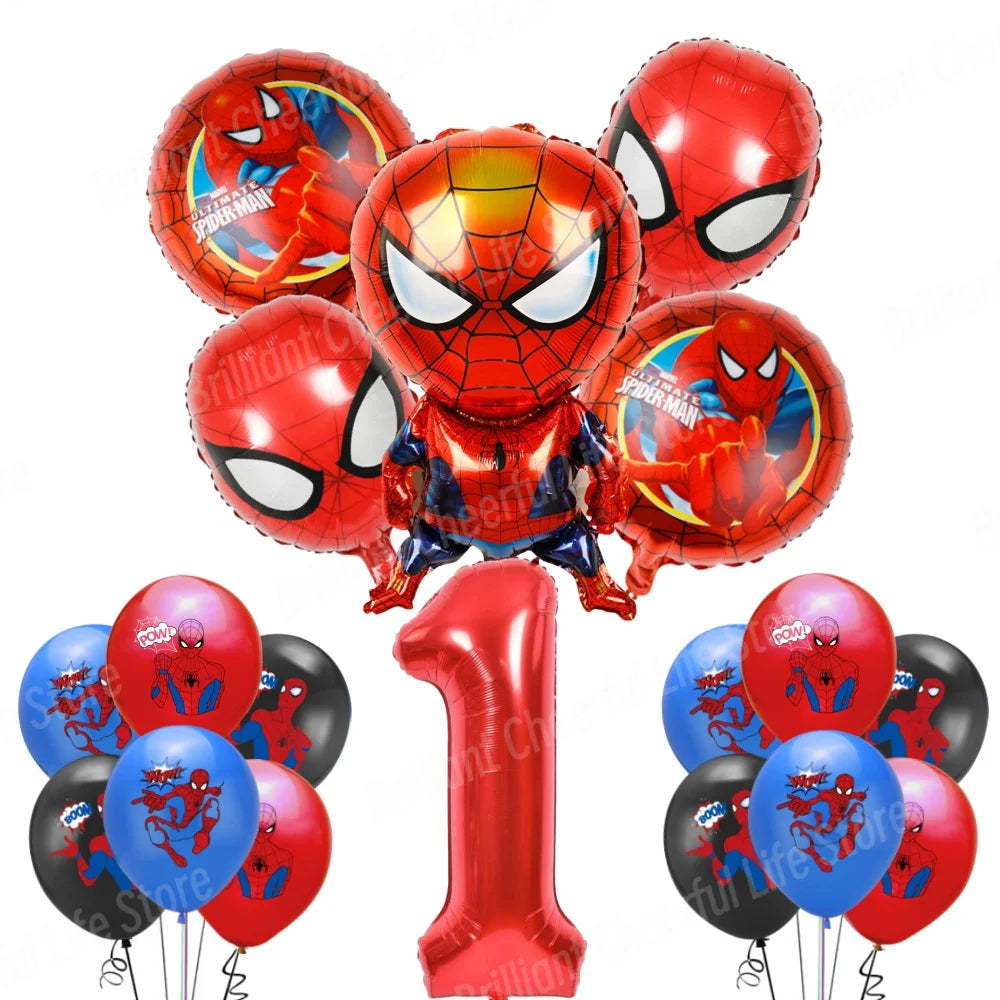 SpiderMan Birthday Decorations Superhero Disposable Tableware Banner Balloons Kids Boys Baby Shower Spider Party Event Supplies - Dein Shop - dauerhaft günstig!