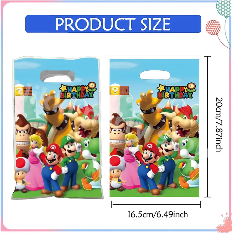 Mario Party Bags – Einzigartige Mario Bros Geburtstagsdekoration | Kunststoff-Geschenktüten & Süßigkeitenboxen für Mädchen – Perfekte Baby Shower & Party Supplies Deko - Dein Shop - dauerhaft günstig!