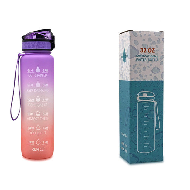 1L Tritan Wasserflasche mit Zeitmarker & Bounce Cover: Ihre ideale Motivationswasserflasche für Sport und Fitness