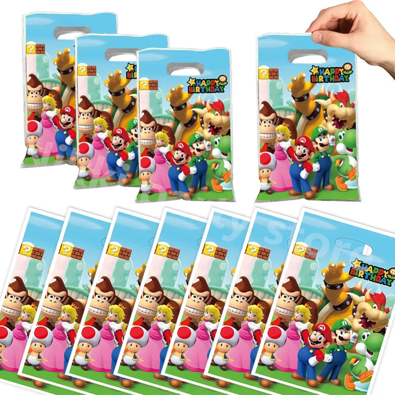 Mario Party Bags – Einzigartige Mario Bros Geburtstagsdekoration | Kunststoff-Geschenktüten & Süßigkeitenboxen für Mädchen – Perfekte Baby Shower & Party Supplies Deko - Dein Shop - dauerhaft günstig!