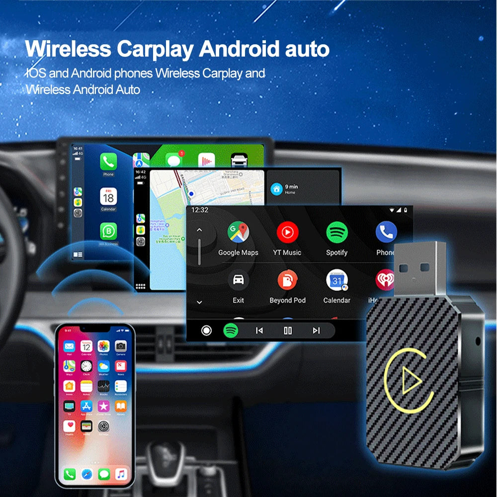 Wireless CarPlay Android Auto Wireless Adapter Smart Mini Box Plug And Play WiFi Fast Connect For Havel Kia Volvo Audi MG VW - Dein Shop - dauerhaft günstig!