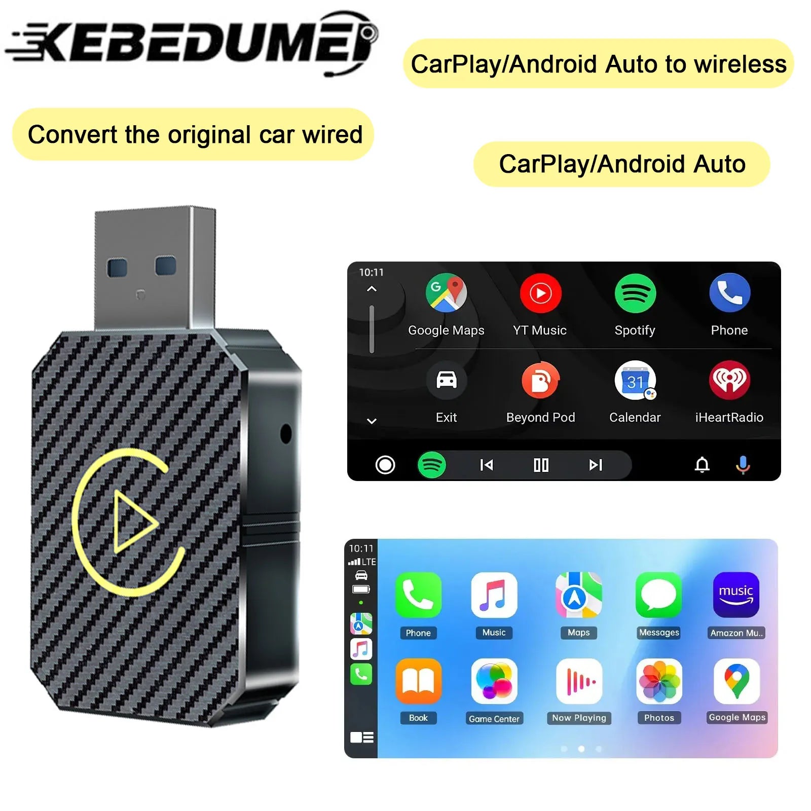 Wireless CarPlay Android Auto Wireless Adapter Smart Mini Box Plug And Play WiFi Fast Connect For Havel Kia Volvo Audi MG VW - Dein Shop - dauerhaft günstig!