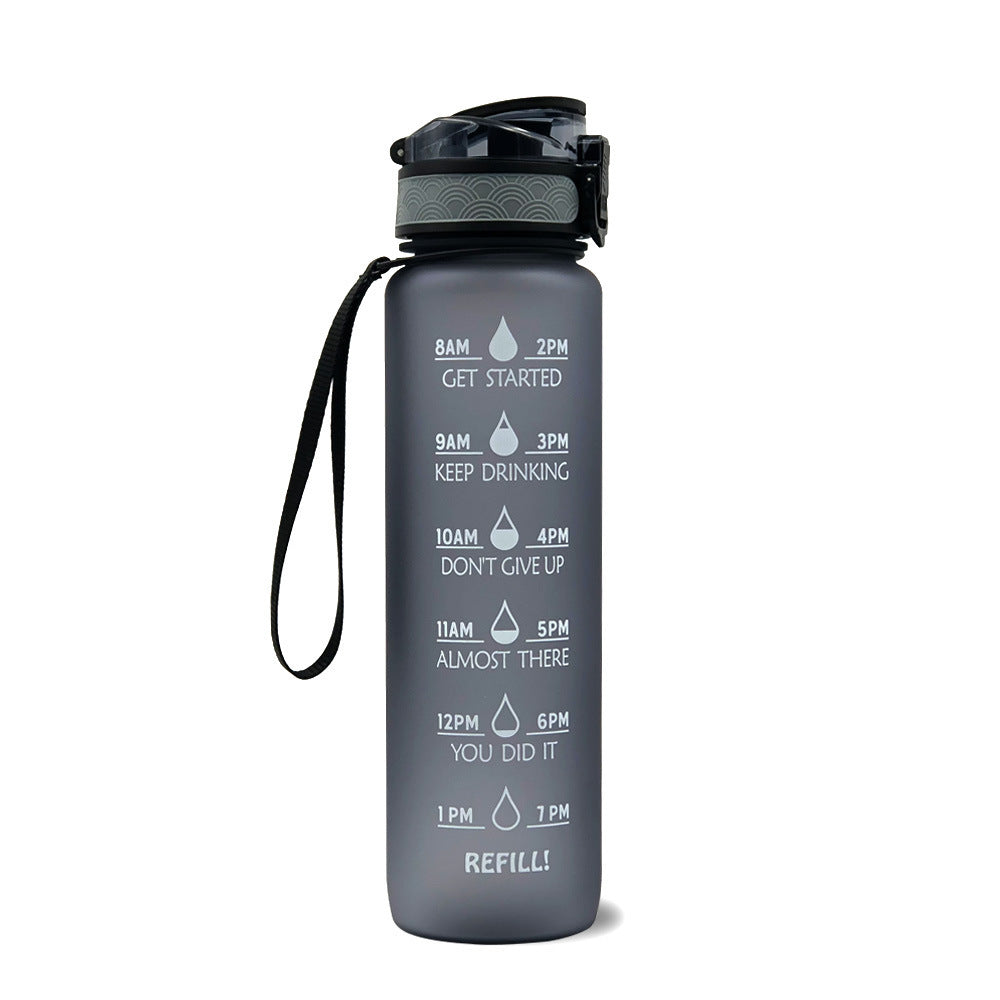 1L Tritan Wasserflasche mit Zeitmarker & Bounce Cover: Ihre ideale Motivationswasserflasche für Sport und Fitness