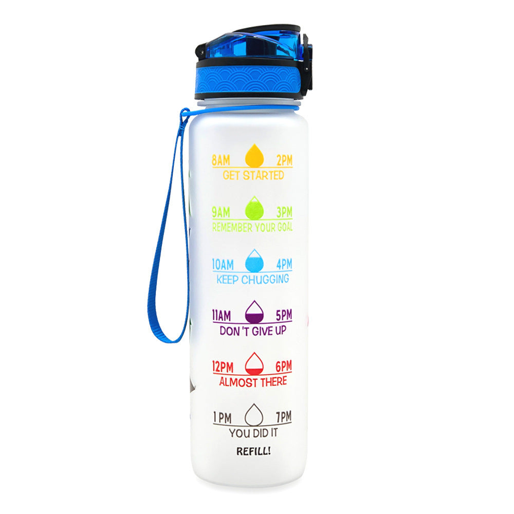 1L Tritan Wasserflasche mit Zeitmarker & Bounce Cover: Ihre ideale Motivationswasserflasche für Sport und Fitness