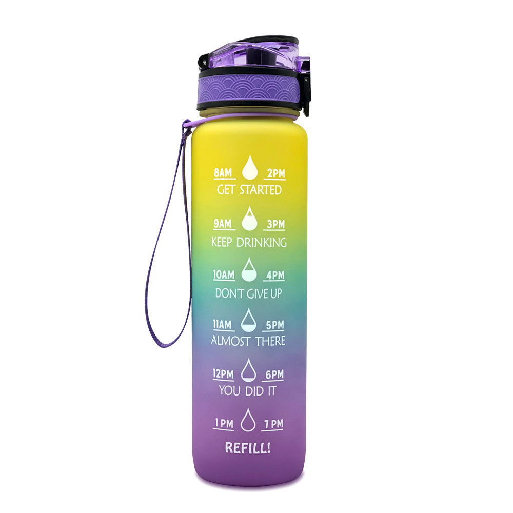 1L Tritan Wasserflasche mit Zeitmarker & Bounce Cover: Ihre ideale Motivationswasserflasche für Sport und Fitness