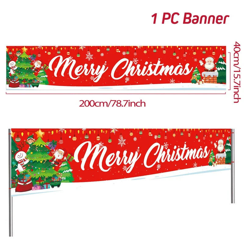 Festliches Weihnachtsbanner für den Außenbereich - Dein Shop - dauerhaft günstig!