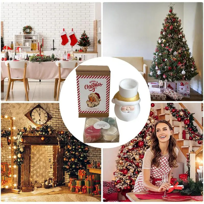 Hochwertiger Weihnachtsmann Teelichthalter - Festlicher Teelichthalter für die Saison mit 4 Teelichtern - Perfektes Zuhause Deko-Highlight für die besinnliche Weihnachtszeit - Dein Shop - dauerhaft günstig!