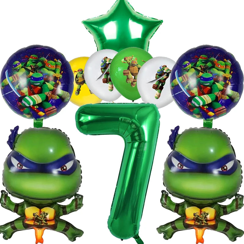 Ninja Turtle Geburtstagsdeko - Festausstattung für Kindergeburtstag mit Lärm-machern, Einweggeschirr und Fotokulisse - Perfektes Party-Set für Jungen und Spielzeug-Geschenk - Dein Shop - dauerhaft günstig!