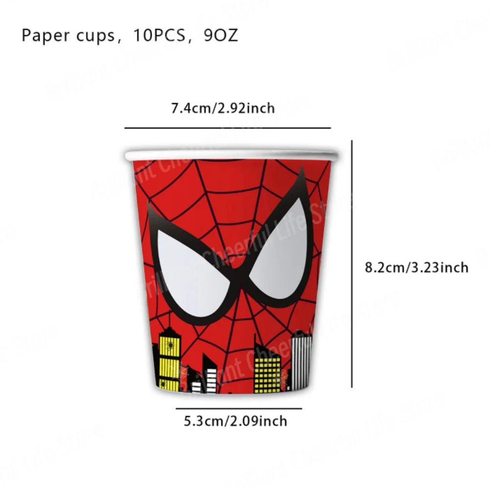 SpiderMan Birthday Decorations Superhero Disposable Tableware Banner Balloons Kids Boys Baby Shower Spider Party Event Supplies - Dein Shop - dauerhaft günstig!