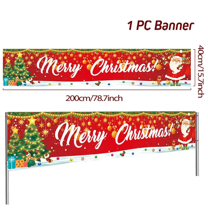 Festliches Weihnachtsbanner für den Außenbereich - Dein Shop - dauerhaft günstig!