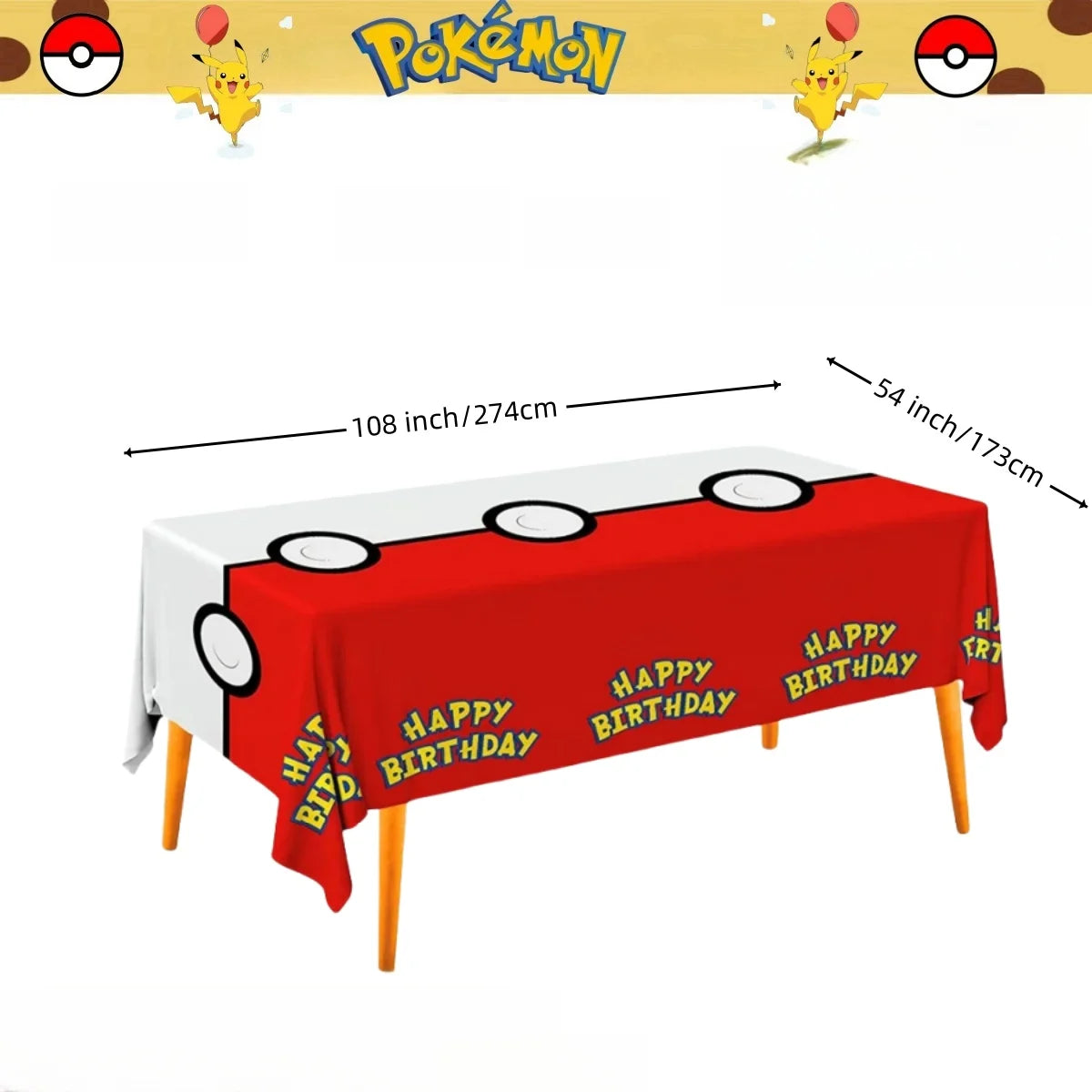 Pokémon Pikachu Tischdecke – Einweg-Partydeko für Geburtstagsfeiern und Baby-Shower – Bunte Tischdecke für Kinderfeiern, Spielzeug-Geschenk und Partybedarf - Dein Shop - dauerhaft günstig!