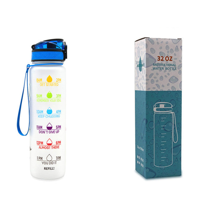 1L Tritan Wasserflasche mit Zeitmarker & Bounce Cover: Ihre ideale Motivationswasserflasche für Sport und Fitness