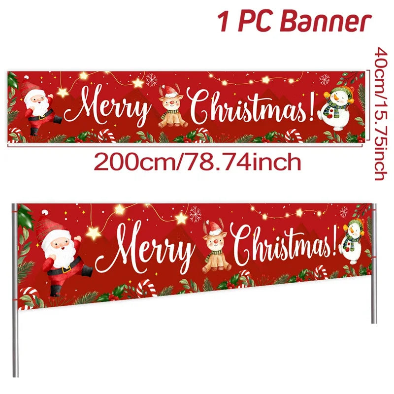 Festliches Weihnachtsbanner für den Außenbereich - Dein Shop - dauerhaft günstig!