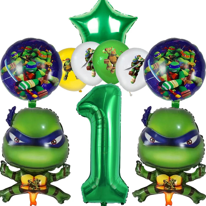 Ninja Turtle Geburtstagsdeko - Festausstattung für Kindergeburtstag mit Lärm-machern, Einweggeschirr und Fotokulisse - Perfektes Party-Set für Jungen und Spielzeug-Geschenk - Dein Shop - dauerhaft günstig!