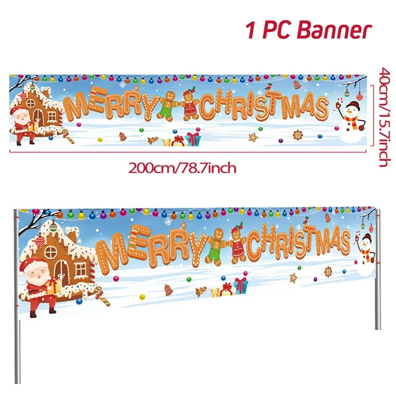 Festliches Weihnachtsbanner für den Außenbereich - Dein Shop - dauerhaft günstig!