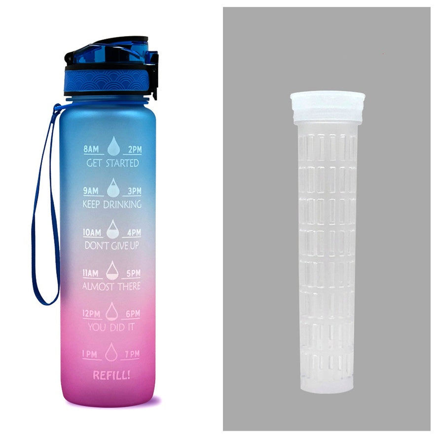 1L Tritan Wasserflasche mit Zeitmarker & Bounce Cover: Ihre ideale Motivationswasserflasche für Sport und Fitness