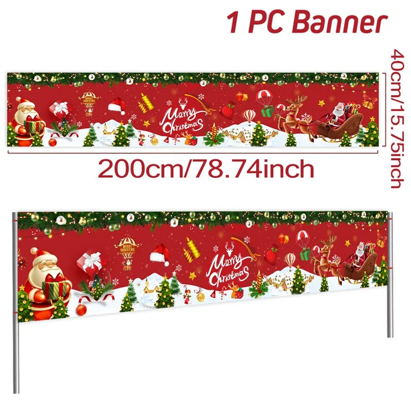 Festliches Weihnachtsbanner für den Außenbereich - Dein Shop - dauerhaft günstig!