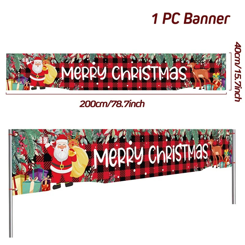 Festliches Weihnachtsbanner für den Außenbereich - Dein Shop - dauerhaft günstig!