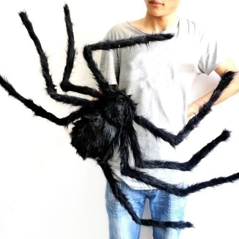 Gruselige Riesige Schwarze Plüschspinne – Halloween Dekoration in 30cm, 50cm, 75cm, 90cm, 125cm, 150cm und 200cm | Perfekte Spukhaus Requisite für Innen- und Außendekoration - Dein Shop - dauerhaft günstig!