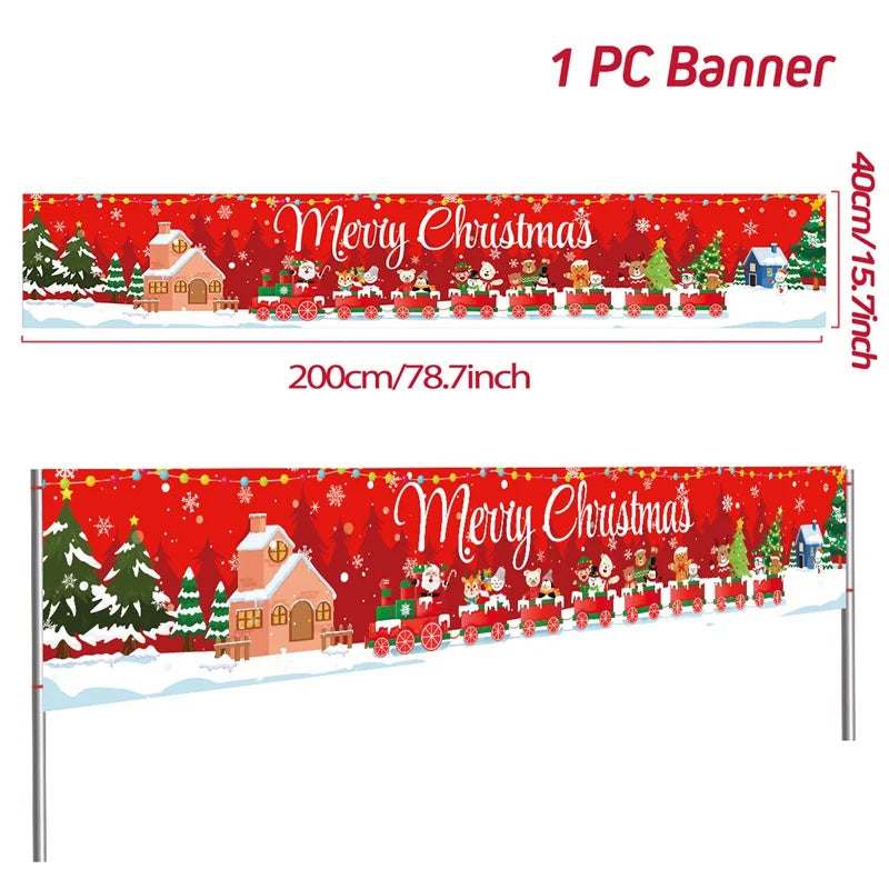 Festliches Weihnachtsbanner für den Außenbereich - Dein Shop - dauerhaft günstig!