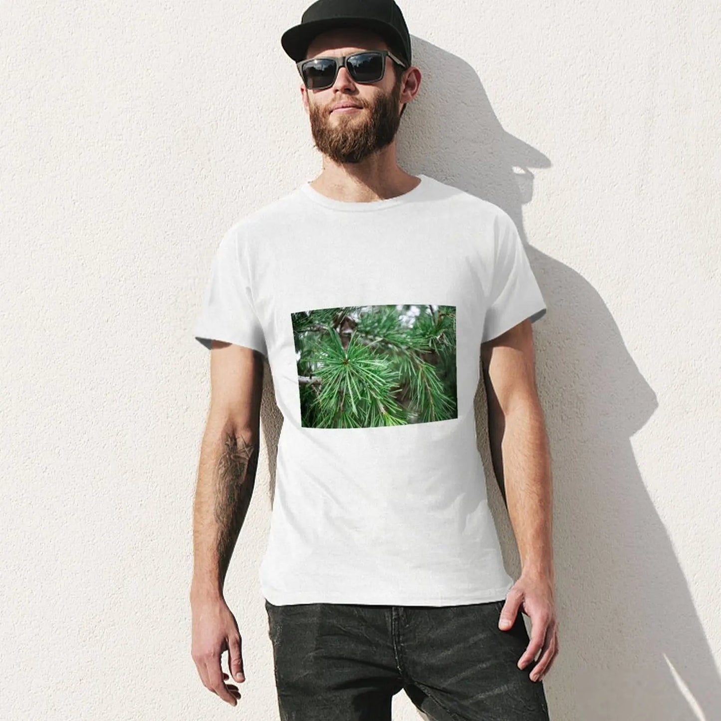 Elegantes Oversized T-Shirt mit Winter-Weihnachtsbaum-Design – Hippie-inspirierte Sommermode für Männer