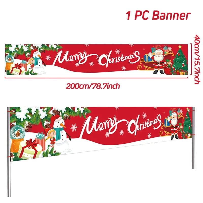 Festliches Weihnachtsbanner für den Außenbereich - Dein Shop - dauerhaft günstig!