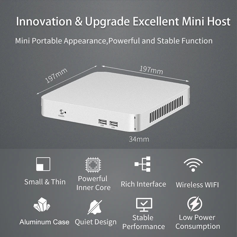 XCY Mini PC: Kompakter Hochleistungs-PC mit Intel Core i5/i7 – Ideal für Windows 10/11, Linux Ubuntu und Office-Anwendungen - Dein Shop - dauerhaft günstig!