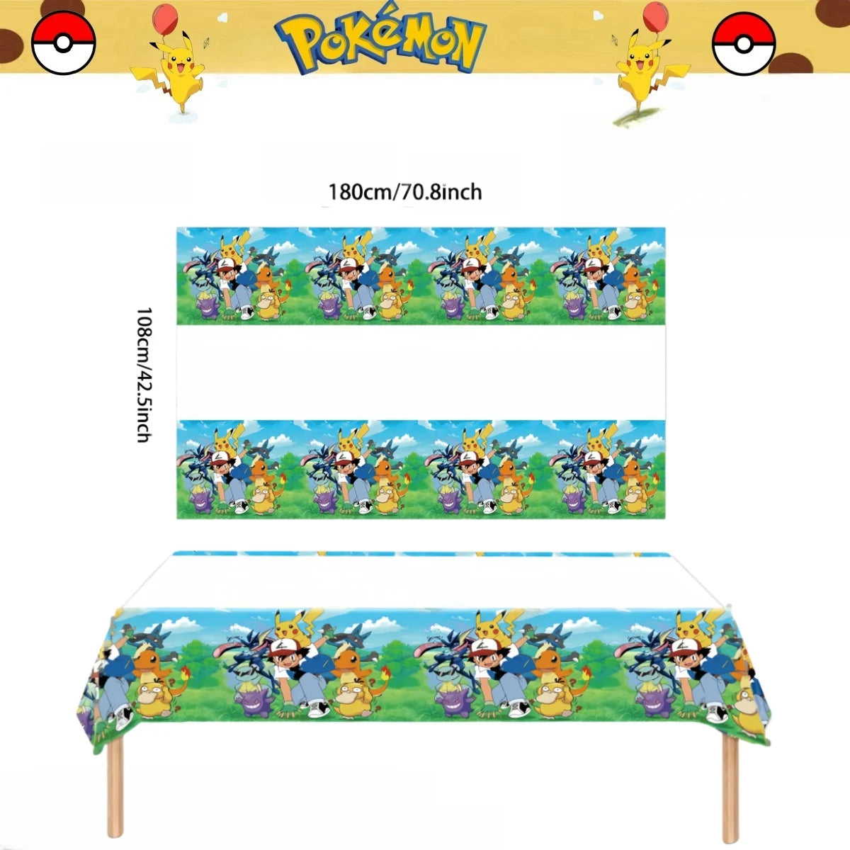 Pokémon Pikachu Tischdecke – Einweg-Partydeko für Geburtstagsfeiern und Baby-Shower – Bunte Tischdecke für Kinderfeiern, Spielzeug-Geschenk und Partybedarf - Dein Shop - dauerhaft günstig!