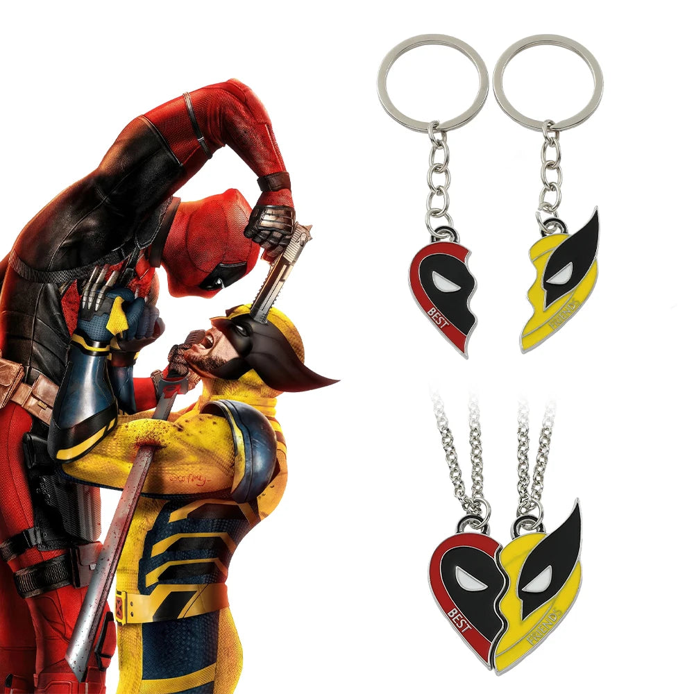 2pcs Marvel Film Deadpool & Wolverine Halskette beste Freunde Set Split Herz zusammenpassende Anhänger Schlüsselanhänger für Fans Zubehör Geschenk - Dein Shop - dauerhaft günstig!