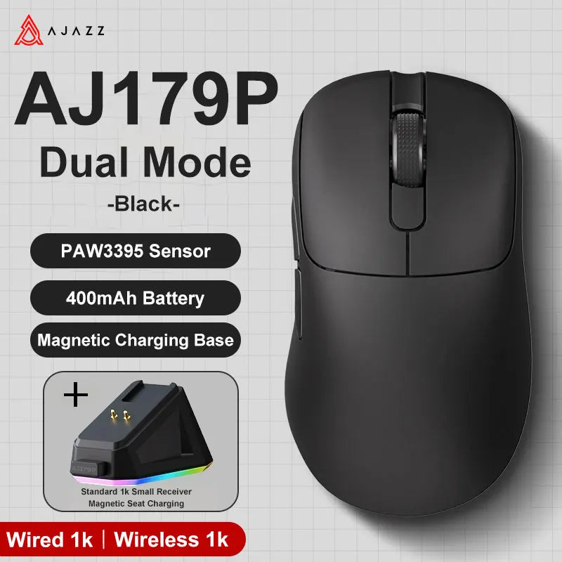 AJAZZ AJ179 PRO PAW3395 Wireless Gaming Mouse with RGB Charging Base 26000DPI Lightweight Ergonomic Mouse for PC Gamer Laptop - Dein Shop - dauerhaft günstig!