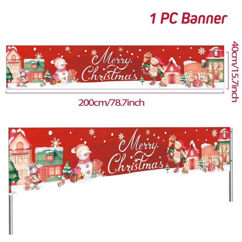 Festliches Weihnachtsbanner für den Außenbereich - Dein Shop - dauerhaft günstig!