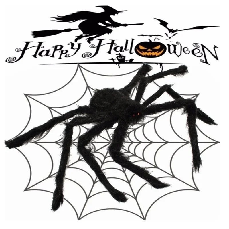 Gruselige Riesige Schwarze Plüschspinne – Halloween Dekoration in 30cm, 50cm, 75cm, 90cm, 125cm, 150cm und 200cm | Perfekte Spukhaus Requisite für Innen- und Außendekoration - Dein Shop - dauerhaft günstig!