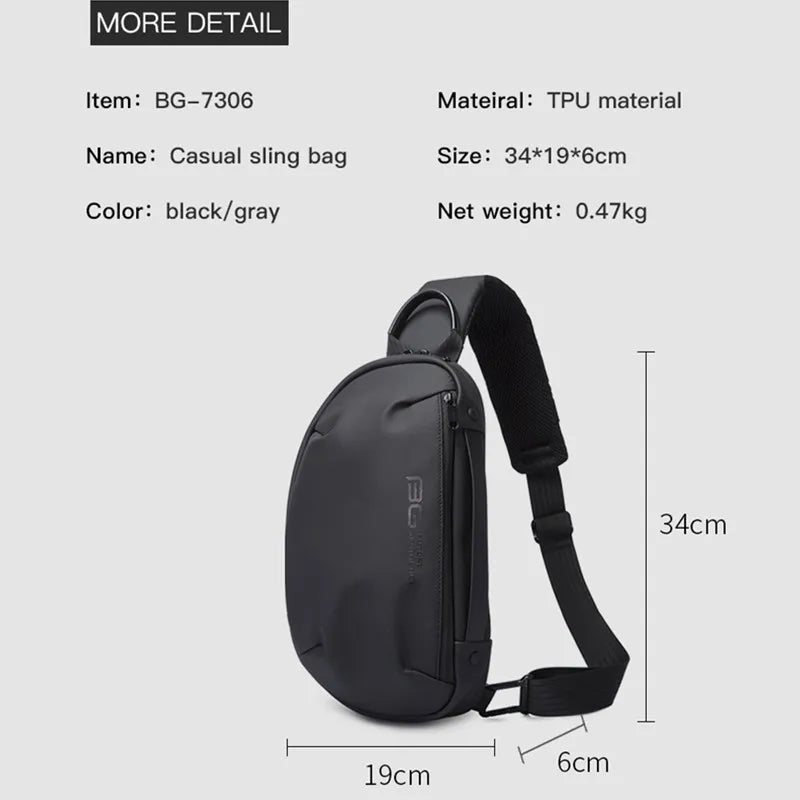 BANGE 2022 New Anti-theft Multifunction Crossbody Bag Shoulder Messenger Bags Male Waterproof Short Trip Chest Bag Pack for Men - Dein Shop - dauerhaft günstig!