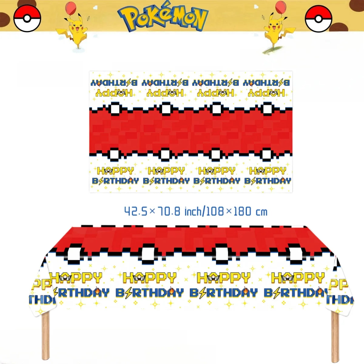 Pokémon Pikachu Tischdecke – Einweg-Partydeko für Geburtstagsfeiern und Baby-Shower – Bunte Tischdecke für Kinderfeiern, Spielzeug-Geschenk und Partybedarf - Dein Shop - dauerhaft günstig!