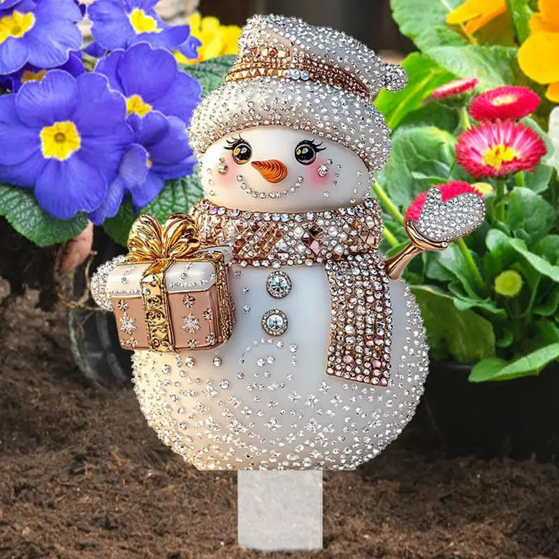 Kreativer Schneemann-Gartenstecker: Wasserdichtes 2D-Acryl-Design für festliche Weihnachtsdekoration im Freien - Dein Shop - dauerhaft günstig!