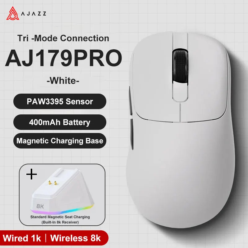 AJAZZ AJ179 PRO PAW3395 Wireless Gaming Mouse with RGB Charging Base 26000DPI Lightweight Ergonomic Mouse for PC Gamer Laptop - Dein Shop - dauerhaft günstig!