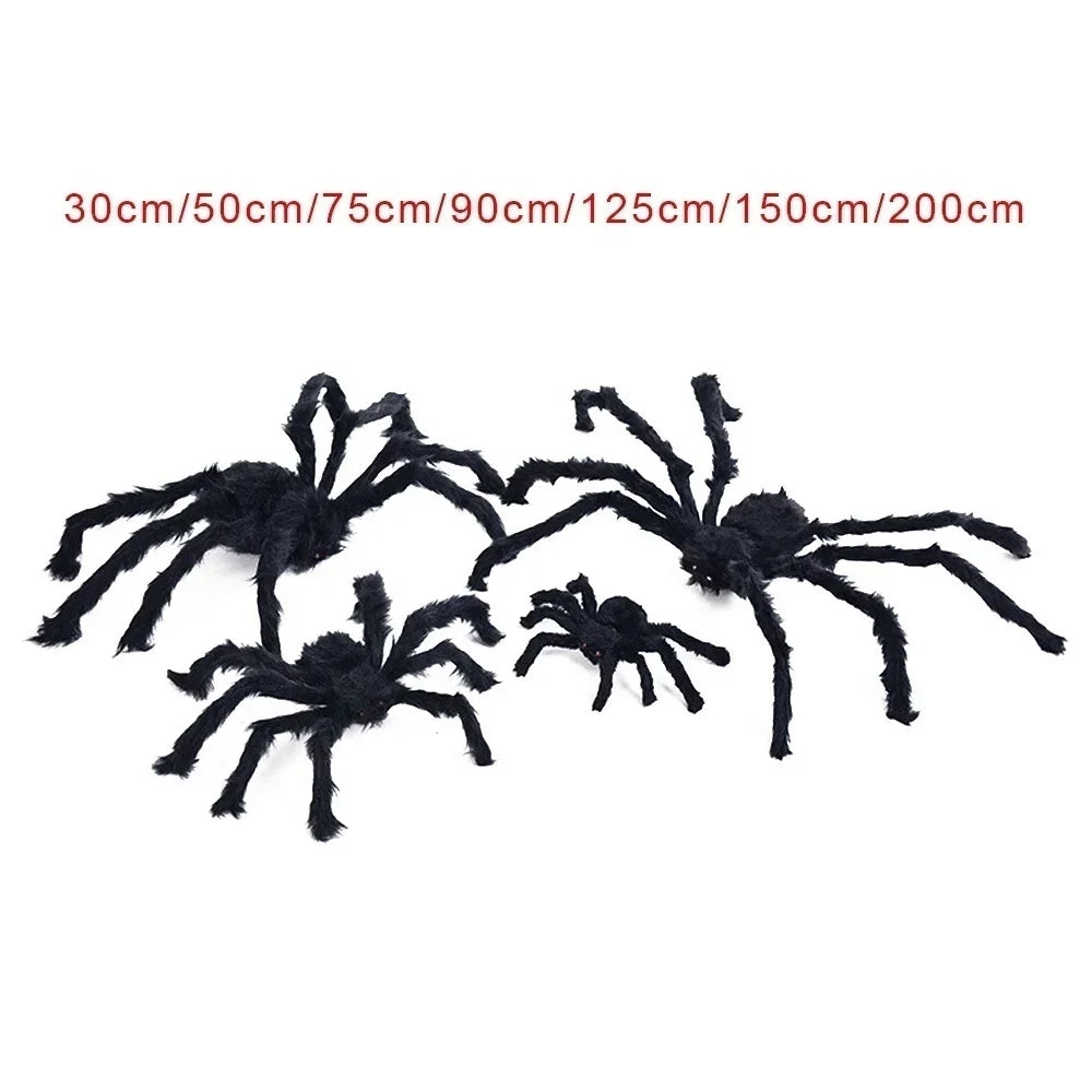 Gruselige Riesige Schwarze Plüschspinne – Halloween Dekoration in 30cm, 50cm, 75cm, 90cm, 125cm, 150cm und 200cm | Perfekte Spukhaus Requisite für Innen- und Außendekoration - Dein Shop - dauerhaft günstig!