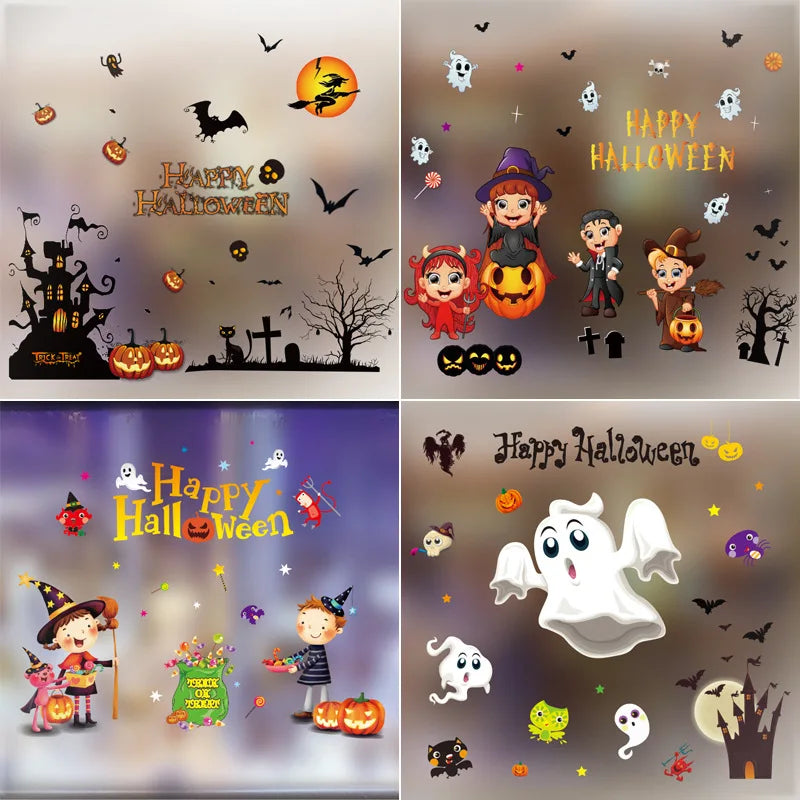 Wall Sticker Paste Static Mirror Glass Window Stickers Pumkin Spider for Halloween Decoration Home Shop Stickers Scrapbooking - Dein Shop - dauerhaft günstig!