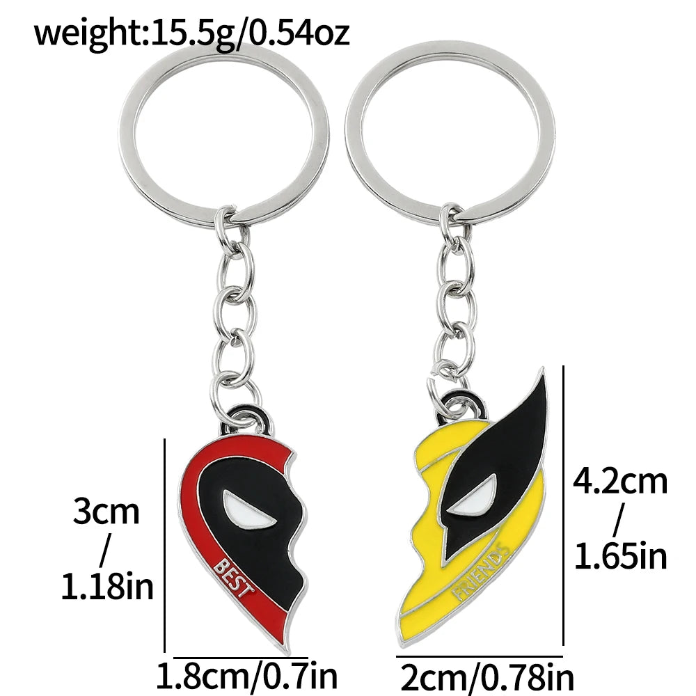 2pcs Marvel Film Deadpool & Wolverine Halskette beste Freunde Set Split Herz zusammenpassende Anhänger Schlüsselanhänger für Fans Zubehör Geschenk - Dein Shop - dauerhaft günstig!