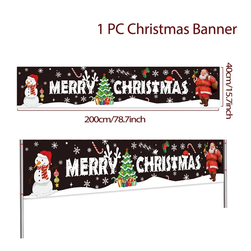 Festliches Weihnachtsbanner für den Außenbereich - Dein Shop - dauerhaft günstig!