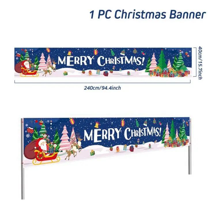 Festliches Weihnachtsbanner für den Außenbereich - Dein Shop - dauerhaft günstig!