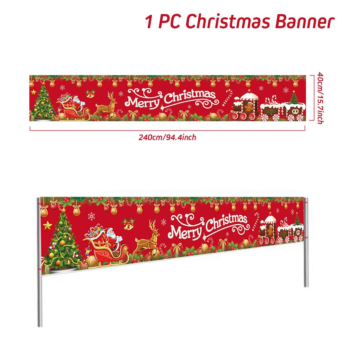 Festliches Weihnachtsbanner für den Außenbereich - Dein Shop - dauerhaft günstig!