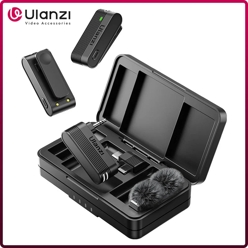 Ulanzi A100 Wireless Lavalier Microphone Professional 20M Audio Video Voice Recording Mic for iPhone 15 Android Phone Camera PC - Dein Shop - dauerhaft günstig!