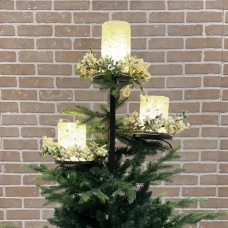 Elegant Schwarz 3-Tier Weihnachtsbaum Kerzenhalter – 60 cm & 90 cm Iron Triple Tree Topper für festliche Weihnachtsdeko und stilvolle Hausatmosphäre - Dein Shop - dauerhaft günstig!