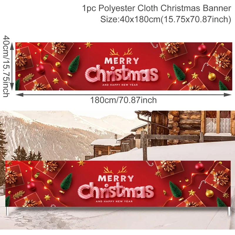 Festliches Weihnachtsbanner für den Außenbereich - Dein Shop - dauerhaft günstig!