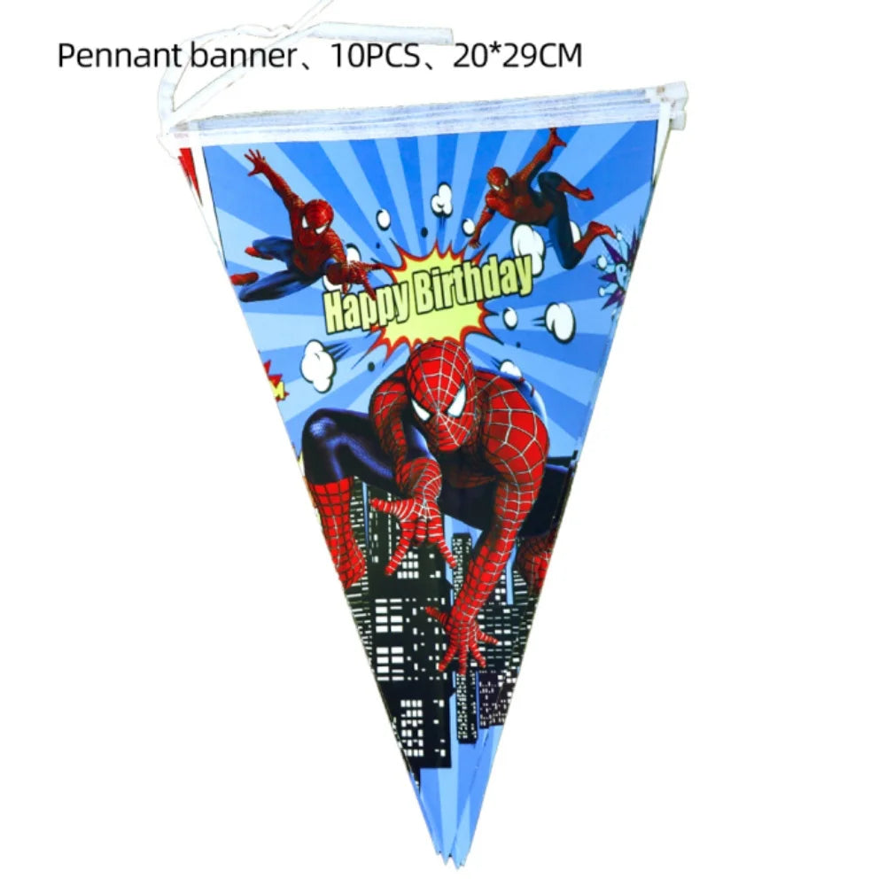 SpiderMan Birthday Decorations Superhero Disposable Tableware Banner Balloons Kids Boys Baby Shower Spider Party Event Supplies - Dein Shop - dauerhaft günstig!