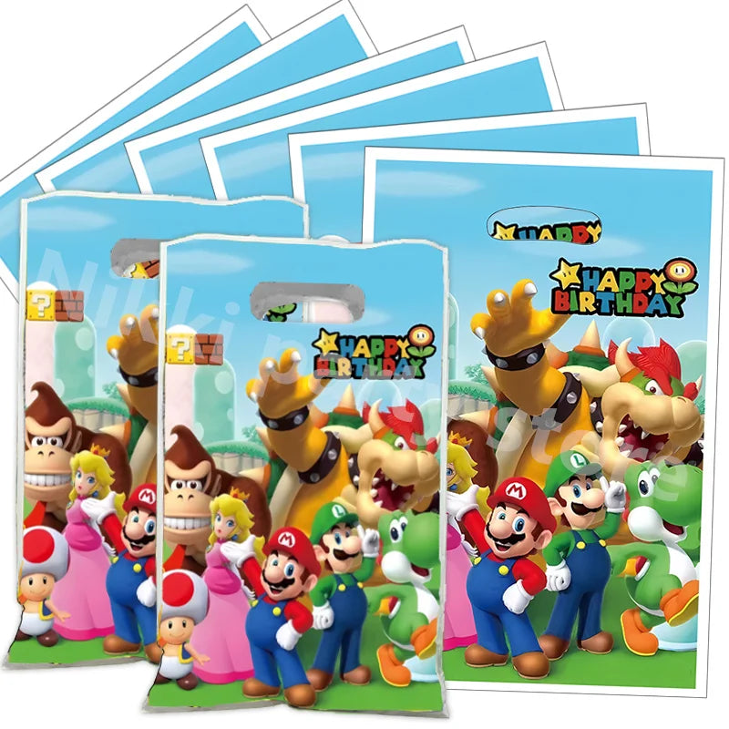 Mario Party Bags – Einzigartige Mario Bros Geburtstagsdekoration | Kunststoff-Geschenktüten & Süßigkeitenboxen für Mädchen – Perfekte Baby Shower & Party Supplies Deko - Dein Shop - dauerhaft günstig!