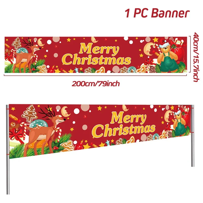 Festliches Weihnachtsbanner für den Außenbereich - Dein Shop - dauerhaft günstig!