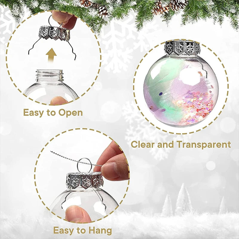 Füllbarer Kunststoff-Weihnachtsball – Transparente Weihnachtsbaumdekoration für individuelle Geschenke und festliche Akzente - Dein Shop - dauerhaft günstig!